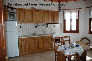 Wohnk&uuml;che eines Hauses Corali auf Alonissos