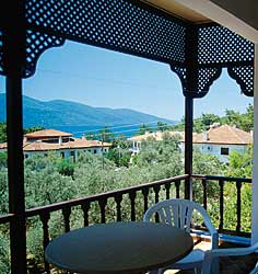 Blick von einem Balkon der Huzur-Appartement