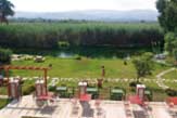 Blick von den oberen Fenstern des Kerme Ottoman Konak Hotels in Akyka